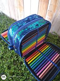 Estojo Paetê Azul Sereia Organizador